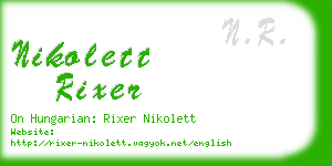 nikolett rixer business card